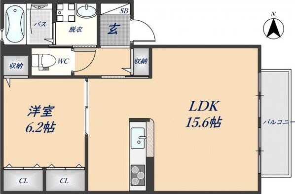 若江岩田駅 徒歩10分 2階の物件間取画像